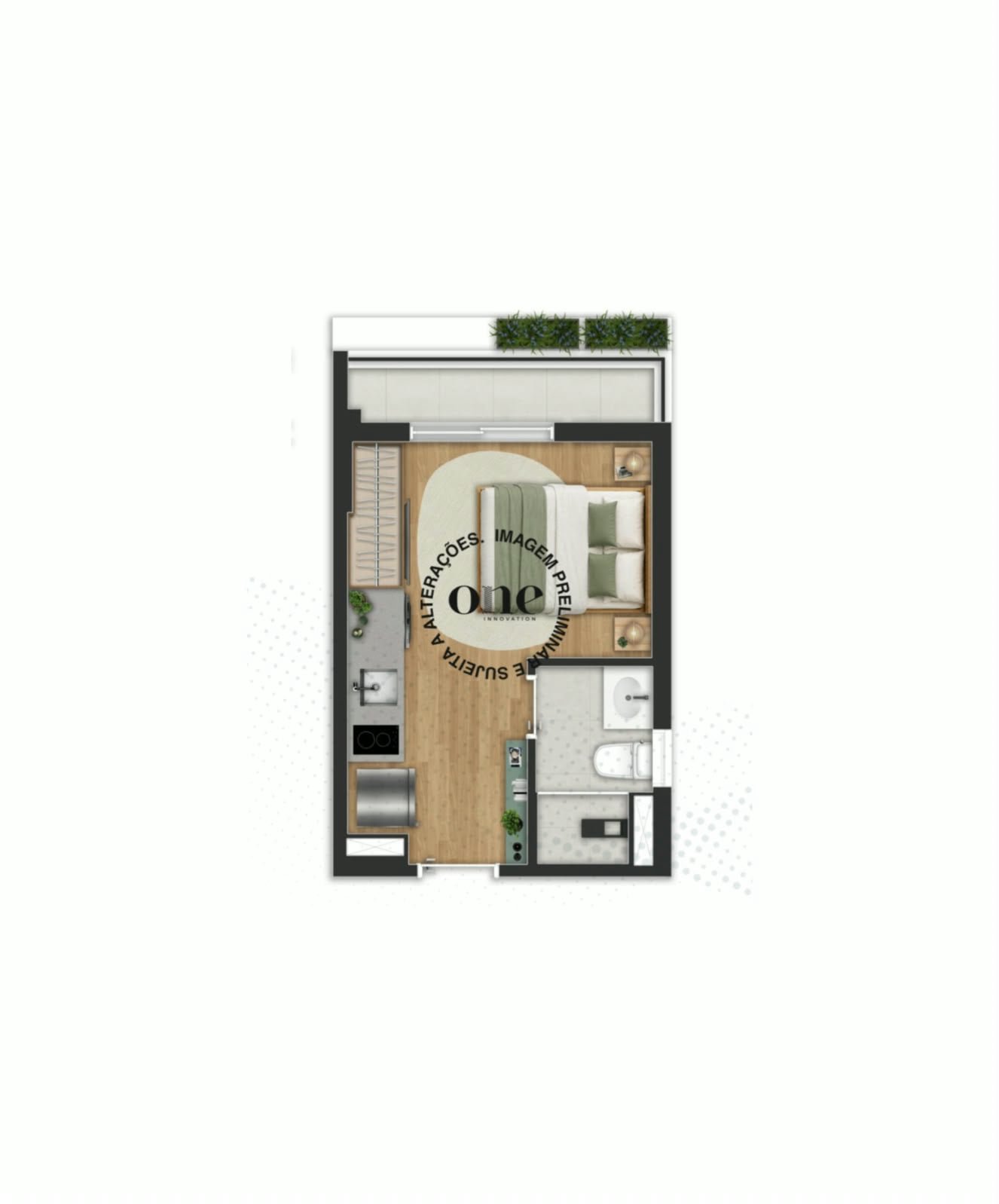 Planta Studio 21 m²